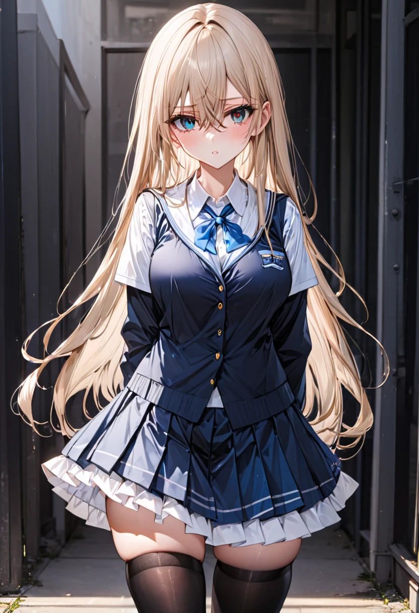 ((highest quality、High resolution、masterpiece))、Blonde、Cosplayer Beautiful Girl、skirt、Embarrassed face、((She shows her panties))、I'm tempting you