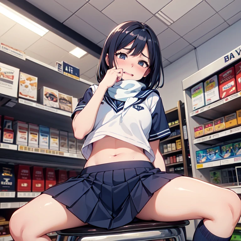 Masterpiece, highest quality, high resolution background, bright and beautiful atmosphere, 3 girls (2 years old, 1 short-tempered round face), 1 (hair, surface effects), small breasts, next to the vending machine, at the roadside station, on the side A girl sitting on a step in the road, a girl eating soft-serve ice cream, sweat on her forehead, wearing a hat, a cute outfit, a mini-pig is limp, a mini-pig carrying an ice pack, "deltamon_sdXL :0.73) >Deltamon",((((((nsfw)))))),