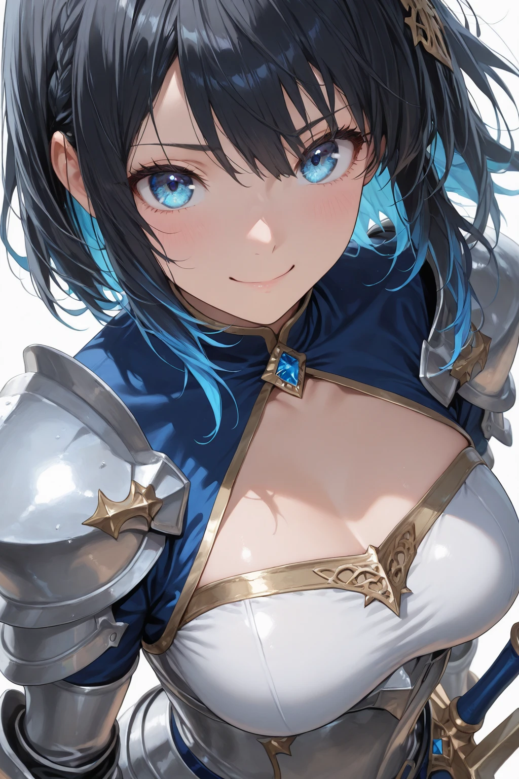((best quality, high resolution)), (delicate illustration), (vividcolor style illustration:0.9), (watercolor style illustration:0.4), ((beautiful:1.3)), 4k,
1 beautiful woman, medium breasts:0.7, dark blue eyes, (happy), (Sorceress), bob cut with blunt bangs, Light Brown hair, spoken hearts, ((frost volt)), cowboy shot,