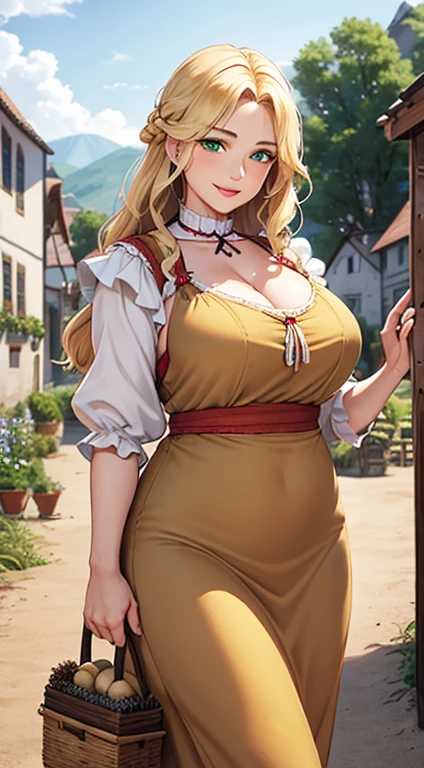 (hyper realstic)、Germanic mature woman. Ancient Farmer Woman、Women's Agriculture、(Wearing flesh-colored fabrics)、
immensity Beautie high-level image quality hight resolution Realistic、a blond、blond woman in a、A MILF、Middle-aged woman、detailed skin textures、超A high resolution、Wearing flesh-colored fabrics、Realistic、Voluptuous body shape、A smile、Middle-aged beauty、Beautiful expression、Detailed green eyes、long fluffy hair、A smile、Very delicate and detailed skin texture、45 Ancient Peasant Women、((Being in the village square))、Women's Agriculture, cleavage、Large open neckline、big red lips、(Wearing flesh-colored fabrics)、