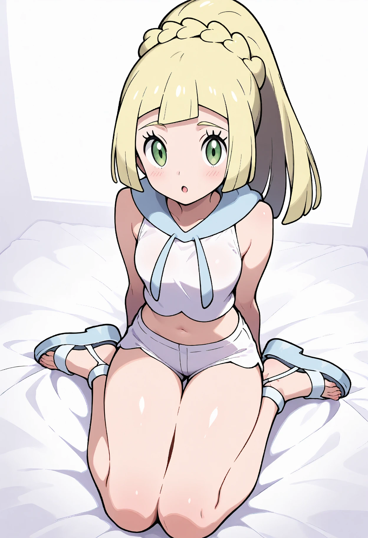 masterpiece,best quality,1girl,bonnie \(pokemon\),bonnie_pokemon,blonde hair,short hair,hair ornament,side ponytail,blue eyes,eyelashes,masterpiece, expensive quality, very_expensive_solve, big_file size, full color,(completely nude:1.2),pussy,niplles,( kid),(vaginal sex:1.3),