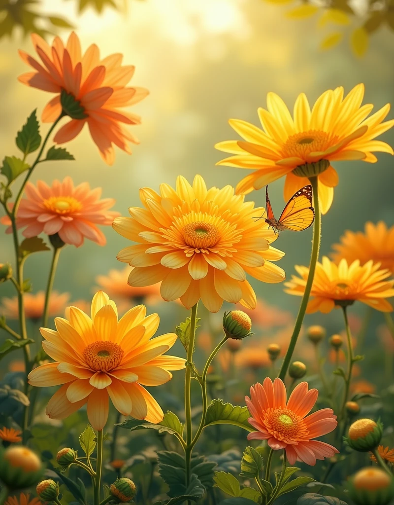 Chrysanthemums in the afternoon.