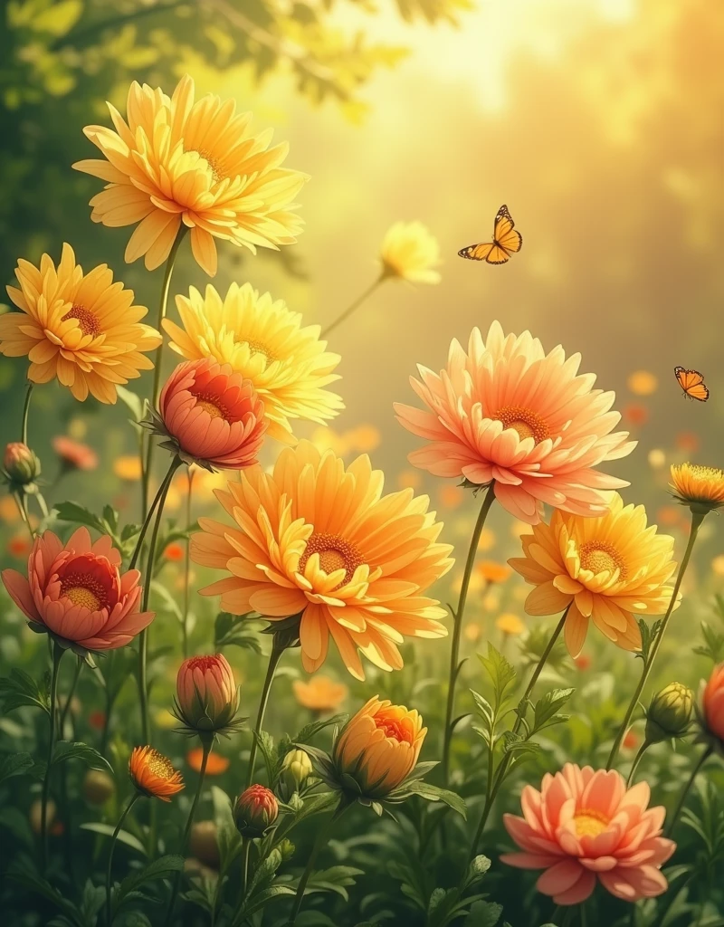 Chrysanthemums in the afternoon.