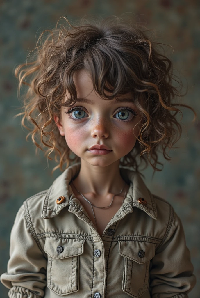 There is a age girl between 14 and 15 yh curly hair and typical clothes of teenager from br, beautiful girl, cute girl, beautiful light big eyes, soft portrait shot 8 K, beautiful huge eyes, well detailed and sinetric girl, cute girl portrait, cute-thin-face portrait, beautiful young girl, brown hair and big eyes, portrait of a beautiful girl, sitting on bed, rectatro bust, hands down, night environment, portrait shot, beautiful portrait, night light in room environment --auto --s2