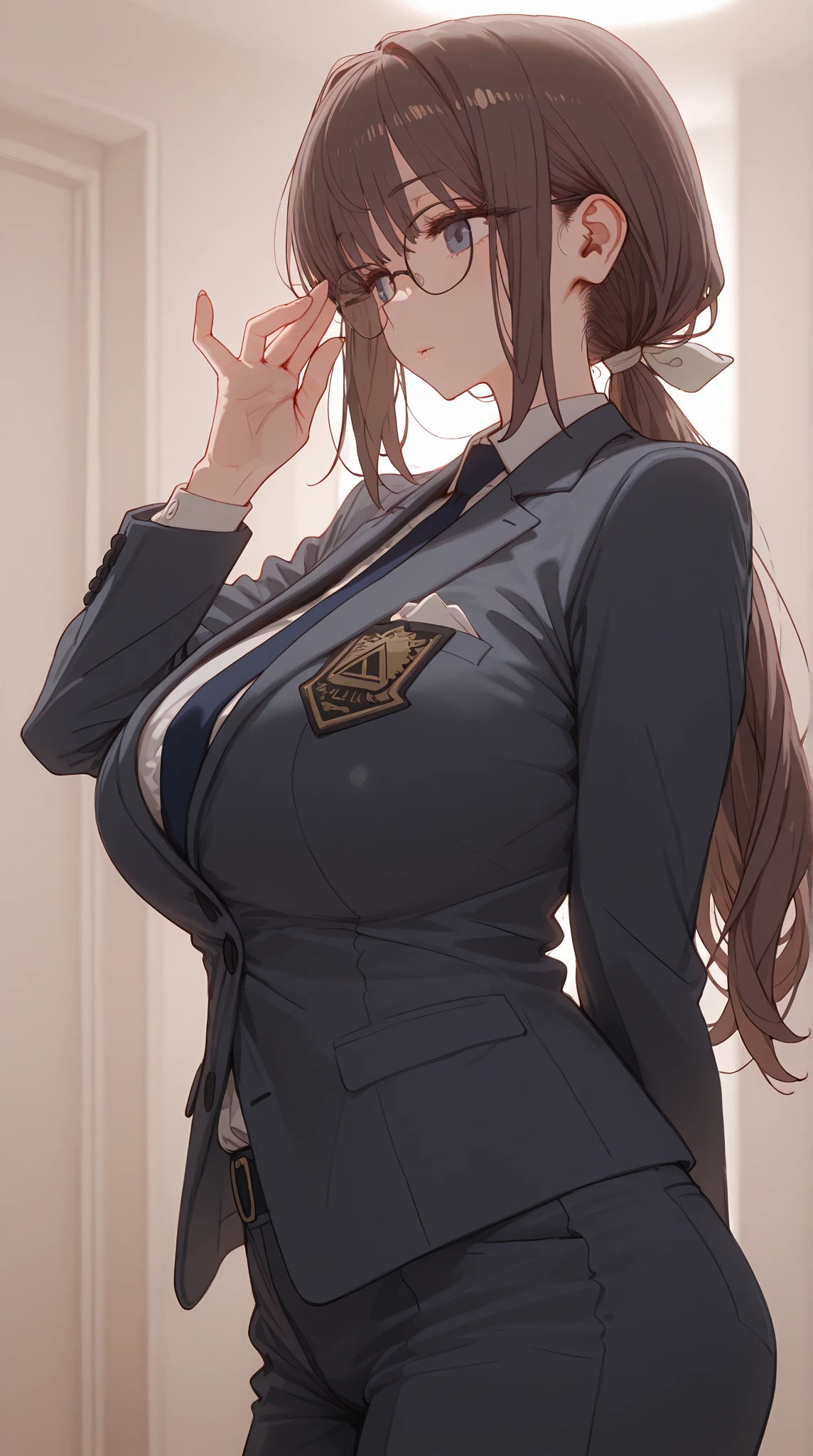 Cool girl　high resolution　Big Breasts　Men's suits　Expose　Long Hair　Earrings
