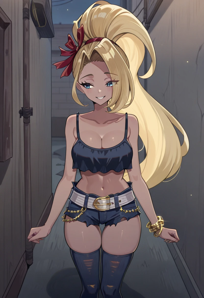 masterpiece, best quality, (1 girl), solo, wide hips, (small breasts), slutty grin, young girl, wide hips, beach, detailed eyes, elegant girl, blonde, elegant hair, open mouth, wearing a slutty micro bikini, ponytail, slutty, choker, slut-earrings, cameltoe, long hair, (hair over one eye), thong, (hair covering one eye), curvy, nice hips, (tight micro bikini),