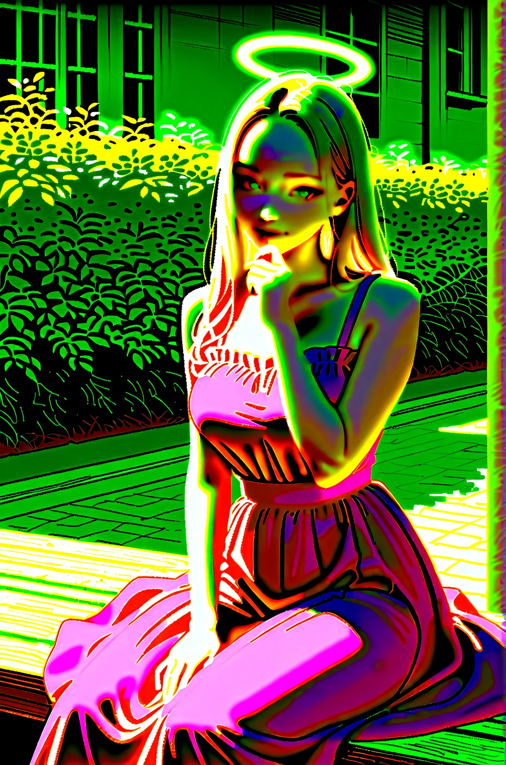Close-up of a woman in a dress posing on a shelf, Yoshitomo Nara, japanese model, japanese goddess, sexy girl, beautiful asian girl, cute enchanting smile, asian girl, Lovely lady, hot with the shining sun, good young girl, enchanting smile, with a enchanting smile, sakimichan, 27 years old