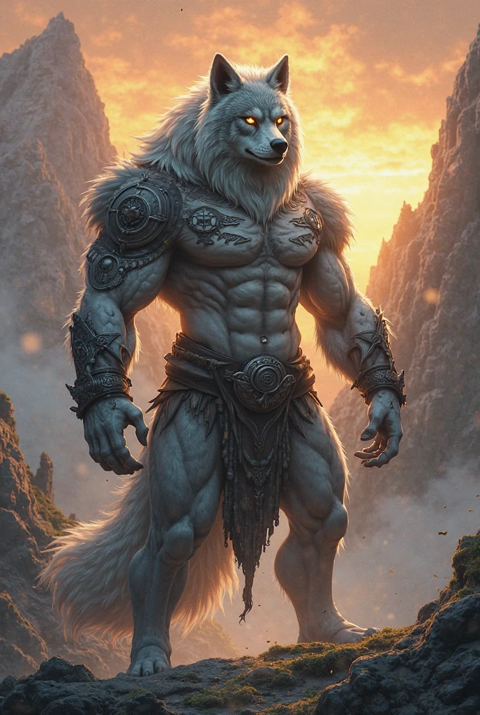 A very detailed, well-defined male anthro wolf , wearing a barbarian costume , (((bathed in sweat all over his well-defined muscles,that all his fur is wet with sweat ,very sweaty all over his well defined body))), powerful barbarian warrior, Hyper realistic, 8k, photorealistic, cinematic lighting, vibrant colors, intricate details, masterpiece