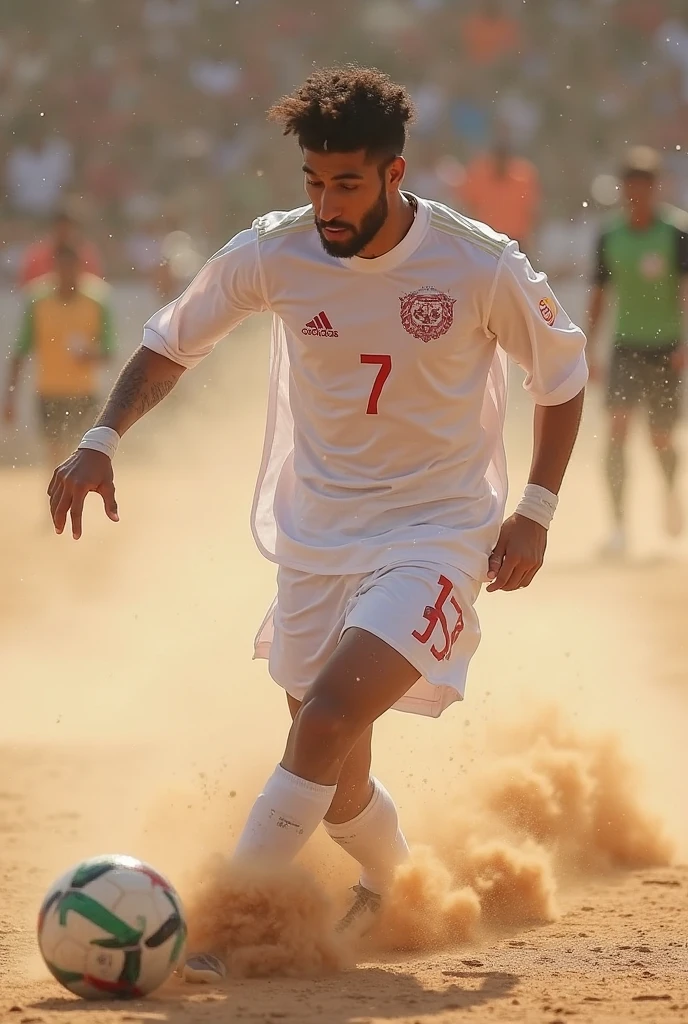 handsome,masculine,arabic,man, playing football