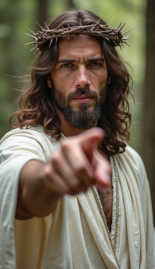 A highly detailed and realistic oil painting portrait of Jesus Christ, beautiful detailed eyes, beautiful detailed lips, extremely detailed eyes and face, long eyelashes, compassionate and intense expression, looking directly at the viewer, deep empathetic connection, dramatic lighting, chiaroscuro effect, depth and contrast, religious scene, traditional Christian iconography, ornate background, cinematic lighting, emotional moment, vivid colors, dramatic shadows, Renaissance-inspired style, extremely detailed facial features, every nuance of expression and skin texture, masterpiece, 8K, photorealistic, best quality, 4k, highres, ultra-detailed, masterpiece:1.2, realistic, photorealistic:1.37