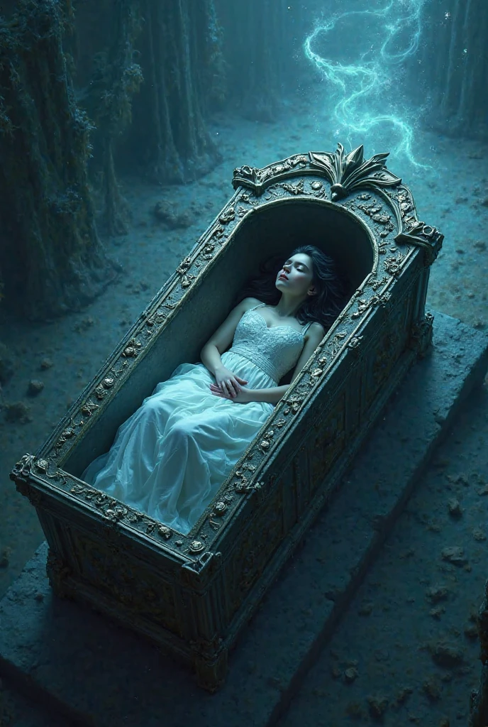 Brittany Murphy sleeping in a coffin,,barefoot,Two people
