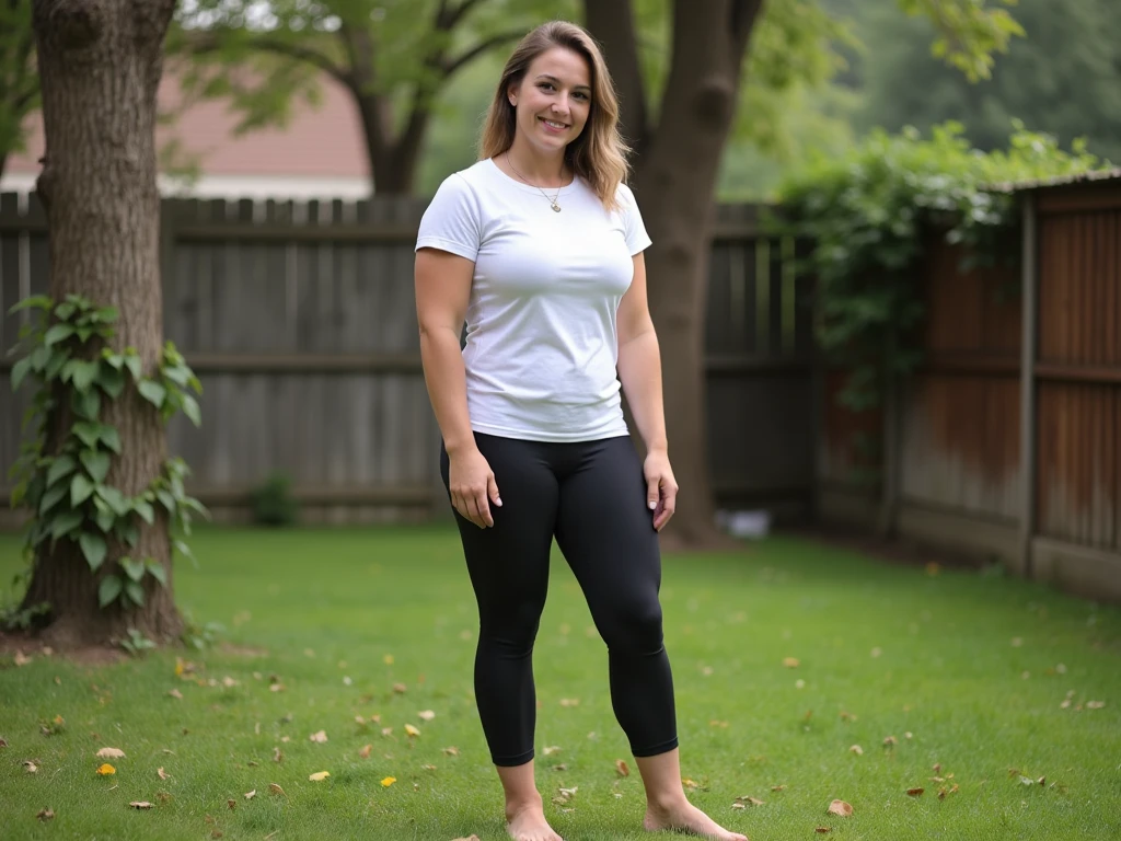 Sexy 35 year old mom, wearing hot pants. Standing outside a school.