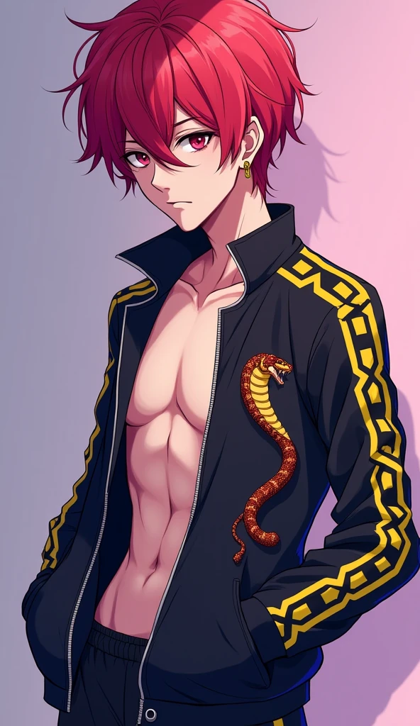  score_9_up, ((adult)), (Dragon:1.2), Dragongirl with Center parted shoulder length hairstyle, An eye mask that covers the eyes with fine embroidery, Tops with a zipper that shows your stomach, trousers, thigh visible, show legs apart