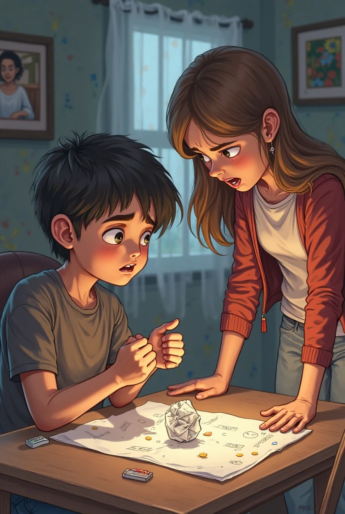 A cartoon of a man mistreating his wife at home