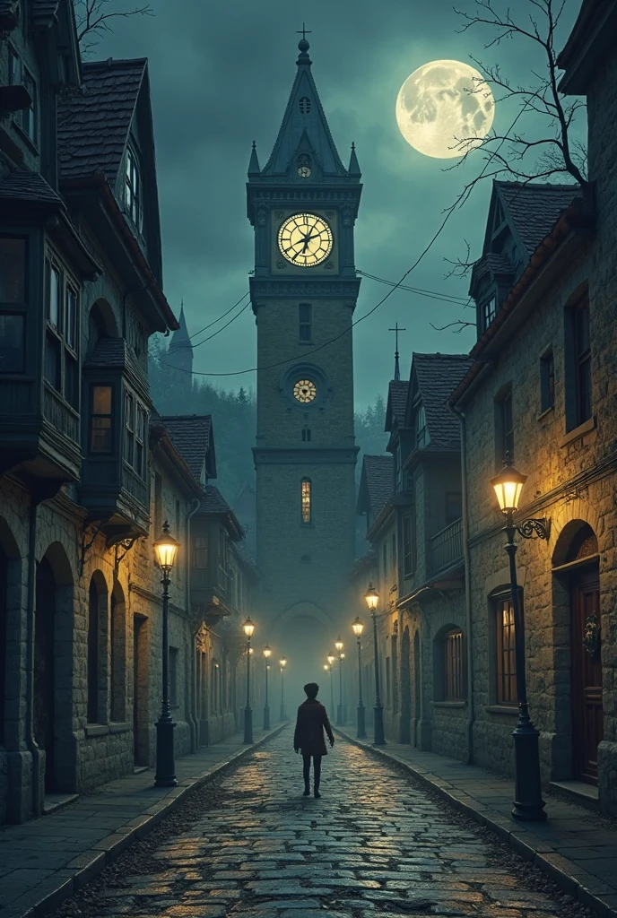In the heart of a small town called Shadow Village, there was an old clock in the central square that no one dared to touch. Diziam que,  at midnight , the clock stopped for exactly 10 seconds, and during that brief moment, whoever was nearby could hear whispers coming from another world.
Laura, a curious and fearless young woman, she decided to investigate the mystery of the clock. With her diary in hand, she began to interview the residents. Some believed that the clock was cursed, others thought it hid a treasure, and the elders simply avoided talking about it. but everyone agreed on one thing: something inexplicable was happening.
Uma noite, Laura stayed in the square until midnight. When the clock stopped, the whispers started. Eles diziam: "Follow the lost time." Perplexed and with a racing heart, she realized that the clock hands marked a different time than the current one. It was the year 1895.
Driven by the mysterious message, Laura began looking for clues in the local library. Leaf, she discovered that in 1895 there had been a mysterious disappearance of an inventor named Augusto. He had built the clock and, according to ancient records, she believed it was a time machine.
Determinada, Laura followed the signs that the whispers gave her night after night. until, On a rainy night, she found a secret passage under the clock tower. The passage led to an abandoned laboratory, with drawings and formulas scattered everywhere. In the center of the laboratory, there was a second clock, identical to that of the square, but with a button that seemed to have never been pressed.
When Laura pressed the button, everything around her changed. The city was now a completely different place, full of carriages and lanterns. She was in 1895, and right in front of her was Augustus, o inventor. Ele sorriu, as if she had been waiting for her, e disse: "Finally someone found the lost time
