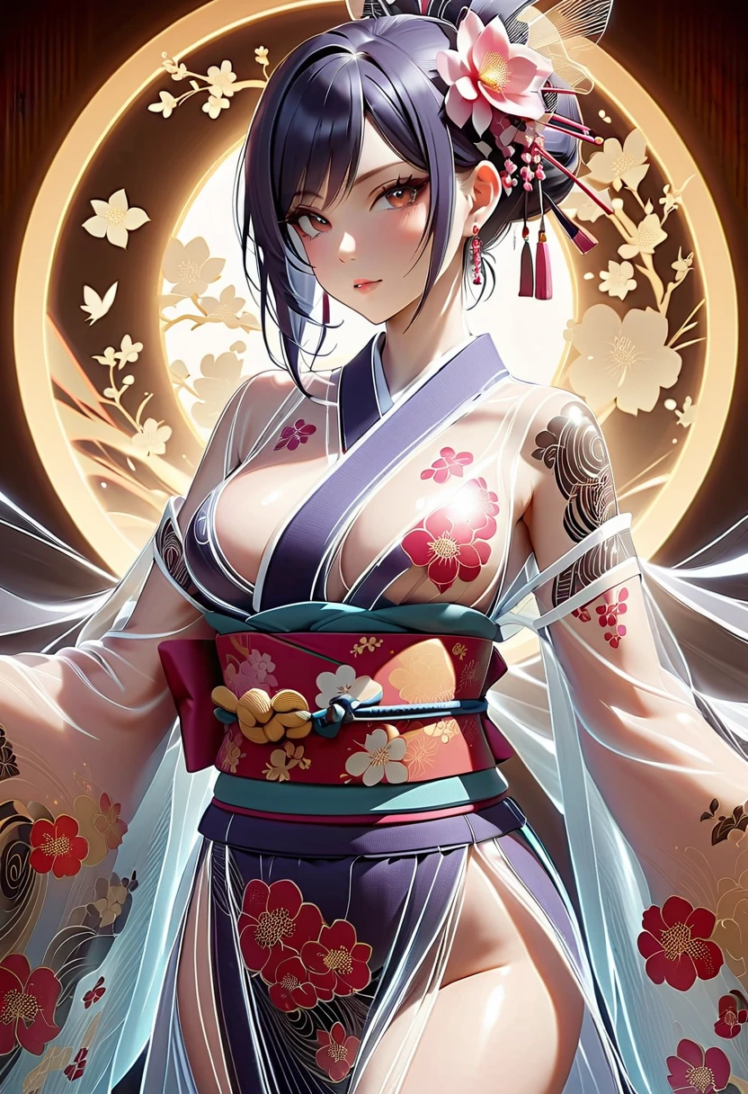 (fashion magazine gravure:1.3),(masterpiece, best quality:1.1),gravure photo of a girl from the Edo period, (tween girl takes off her yukata and exposes her nipples),sexy posing in a variable color yukata,variable pattern yukata,Steampunk,model posing,summer,whole body,BREAK.(detailed face,)