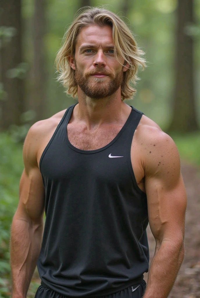 1 man, blond handsome face, with green eyes, 40 years old, beautiful nose, posing for a magazine, sexy pose, a man with (hairy legs: 2.0), extremely hairy body, with underwear, man with (Hairy Chest: 2.0), cinematic, perfect face, detailed image, perfet eyes, largest quality, 16k, detailed image, full body image, looking to the camera, nice full beard