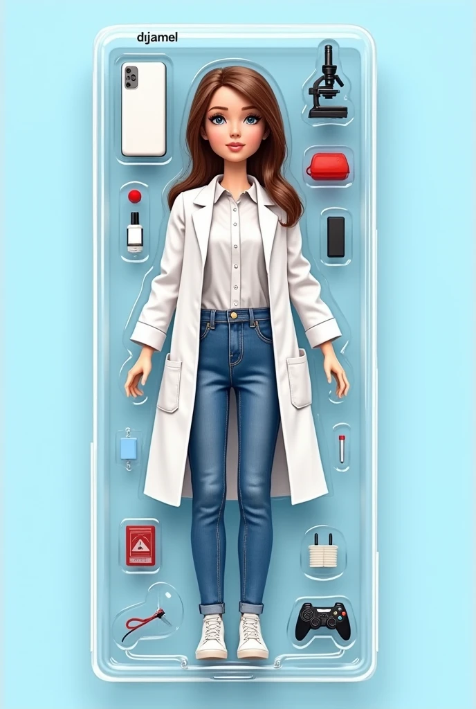 full body, super cute girl, little girl, happy, lab coat, goggles, blind box, popmart design, holographic, diamond luster, metallictexture, fluorescent, holographic, exaggeratedexpressions and movements, scientist girl holds a rocket toys and drawing paper in her hand, 3d, ultra-detailed, C4D, 8k, HD --s 50 --niji 5 -