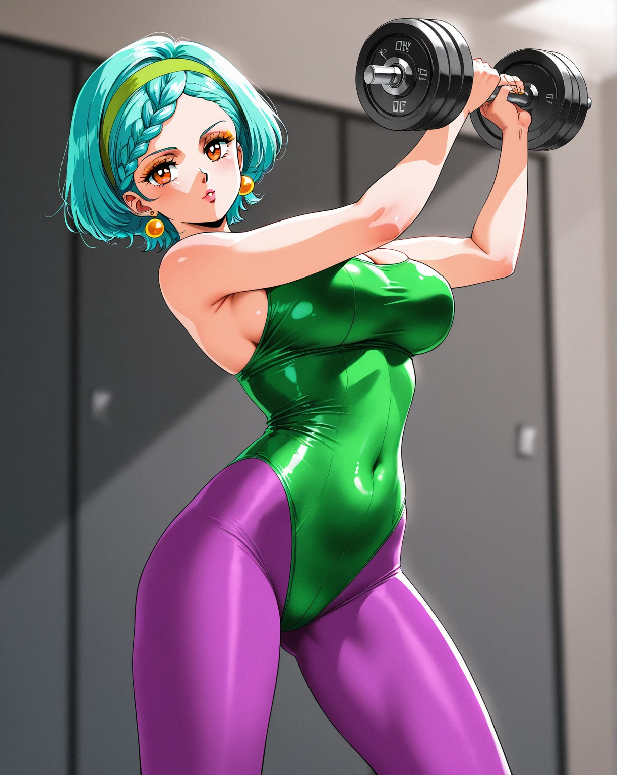 score_9, score_8_up, score_7_up, score_6_up, score_5_up, score_4_up, BREAK source_anime, 1girl, solo,
ChopioMitsuri, long hair, pink hair, green hair, twin braids, multicolored hair, green eyes, eyelashes, mole under eye, (looking at viewer:1.1),
large breasts,
tigth gym clothes, bare breasts, bare pussy, visible pussy, visible breasts
standing, smile, seductive pose, open mouth, gym