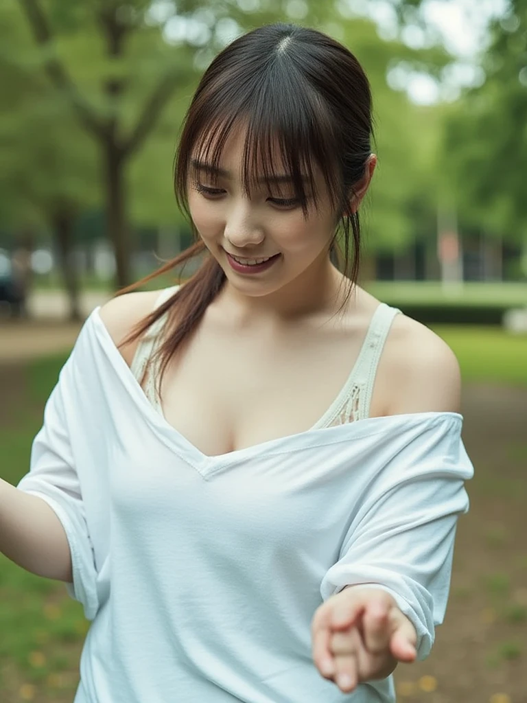small_chest,Premium Quality,8K masterpiece,High resolution,,RAW Photos,18-year-old Eastern European female,European Union,Redhead,Brunette,Symmetrical hairstyles,Glowing Skin,Super Beauty,( (Ultra-Realistic Details)),Shadow,In 8K,Very intricate details,Realistic Light,CGSoation Trend,Beautiful Eyes,Shining Eyes,Neon Details,High quality background images,Systemic manifestations ,,Symmetrical hairstyles with movement,(Skin shiny with sweat: 1.1),Short T-shirt, Short shorts, running,running,Rivers,Laughter,Biologically correct,Multiple people