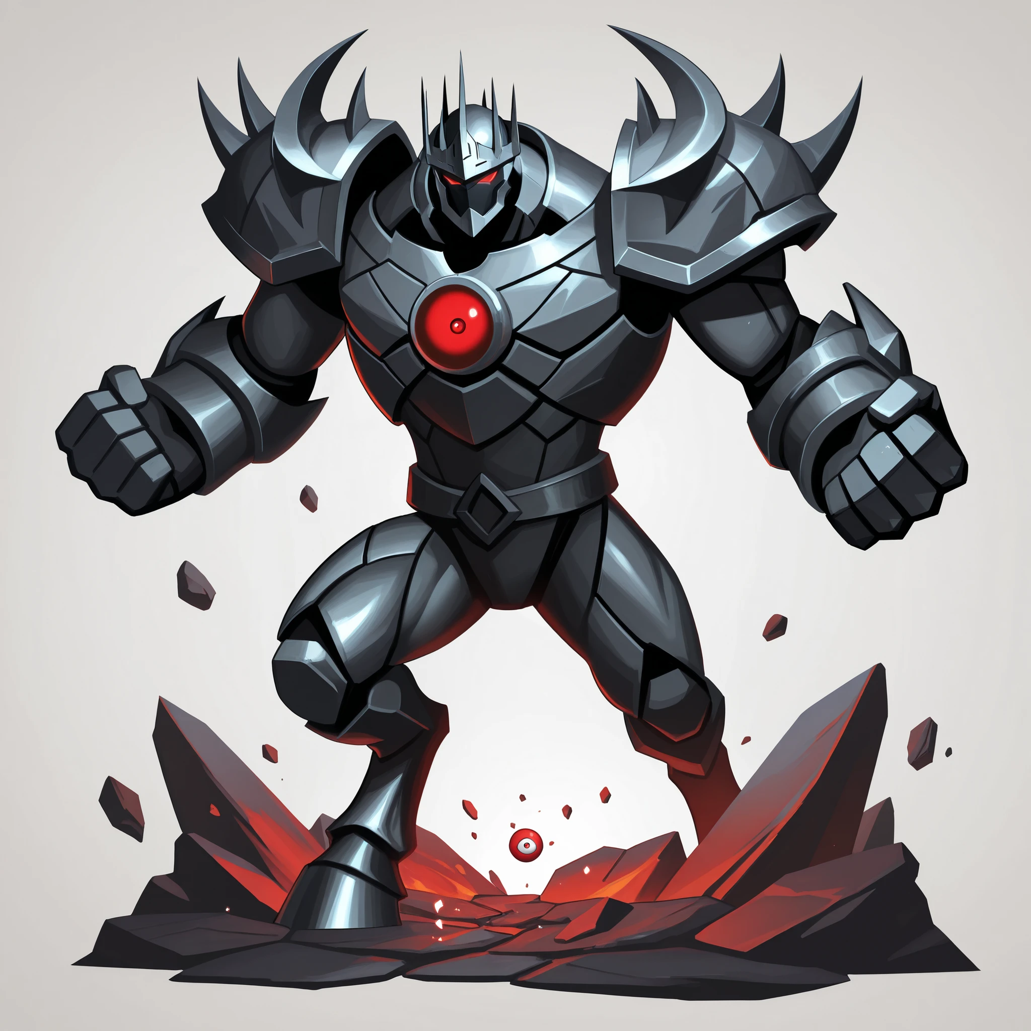 obra-prima, Better Quality, incredible quality, absurdo res, score_9, score_8_acima, score_7_acima, score_6_acima, fonte_anime, 1 monster , gray rock skin, carmesim red fogo, FireElementalIL, fogo(tema), [pedras,  monster , Feral quadracimaedal Fire Monster , FireElementalIL.V1-male, (huge floppy fogo, equine anatomy composed of fogo), Like puddles, simple background, (Sauron's red eye, floating red eyeball, slit pacimails), floating rock chips, giant Carmesim red horse-male made of fogo