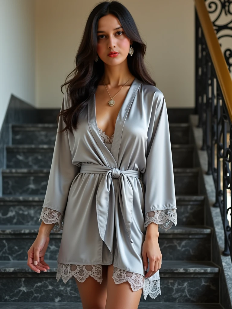 Une femme colombienne sexy en robe réaliste 
