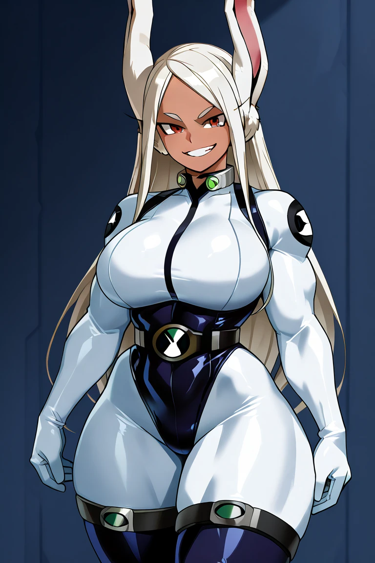 adult woman, white blon long curly hair, pink latex blazer outfit,pink shoulder pads, pink boots,gold belts, white gloves, blue eyes, big breast,walking