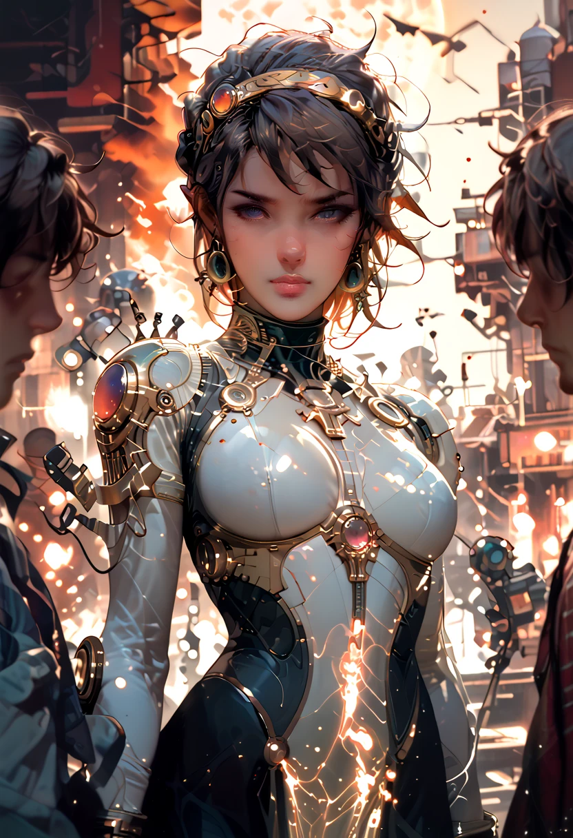 (( angle of 180 ºSpace Warrior , in a fighting position ultra realistic image 1.5 HD. Original and Dynamic Texture classic science fiction movies 1.4 ) (details in the more focused eyes 1.3 luz leve , details in the hands and arms worked 1.5 in its movements , Cinematic concept , Ambient lighting Sun and `Planets in the background also full))