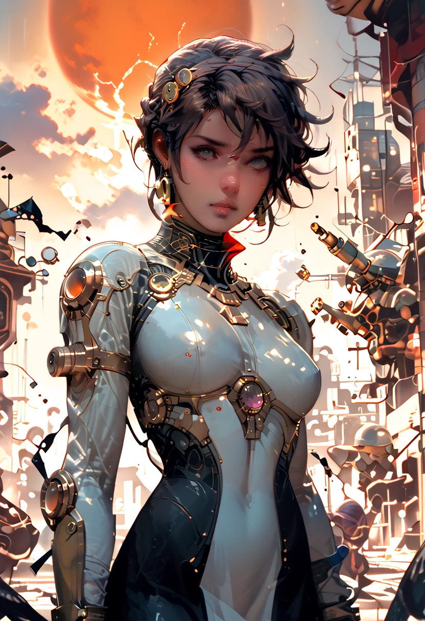 (( angle of 180 ºSpace Warrior , in a fighting position ultra realistic image 1.5 HD. Original and Dynamic Texture classic science fiction movies 1.4 ) (details in the more focused eyes 1.3 luz leve , details in the hands and arms worked 1.5 in its movements , Cinematic concept , Ambient lighting Sun and `Planets in the background also full))