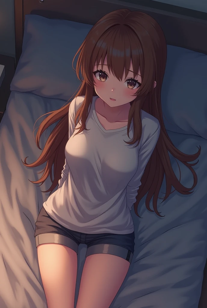 One anime girl showing her sex