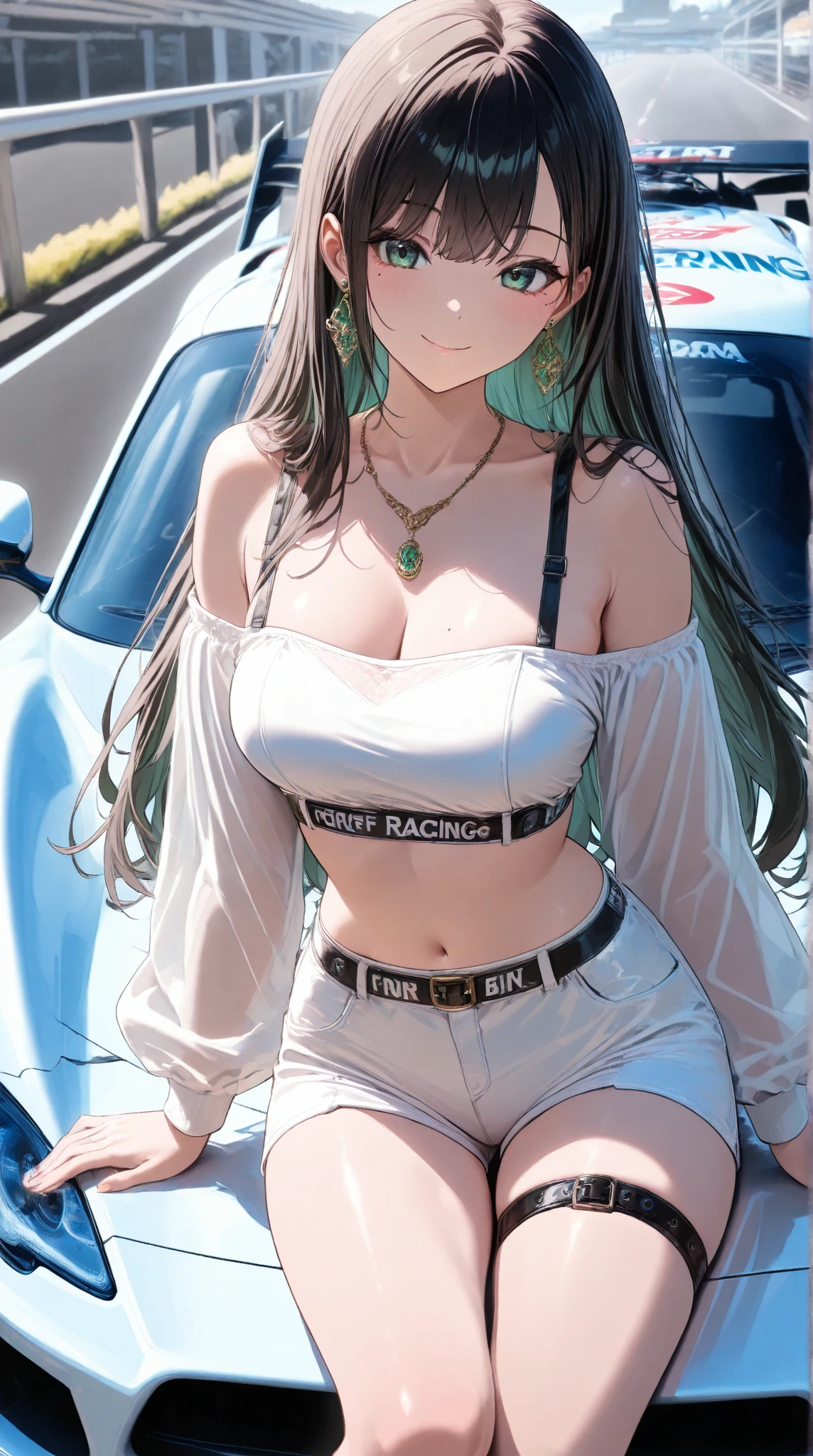 Joystick png women, large breasts, brown hair, round glasses, mesh clothes, tan skin --auto