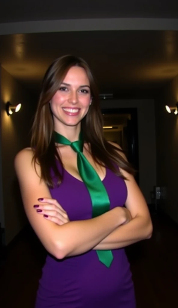 (masterpiece, perfect eyes, photorealistic, intricate details, hi-res, 8k) portrait of girl standing at a basket ball game on court, soft even lighting, 20 years old, beautiful woman, looking at viewer, full body view, piercing brown eyes, shiny purple skirt and blouse, (dress as a cheerleader) . high thigh boots, stockings with belts and garter, cleavage, small perky breasts, large hips, sexy pose, lots of ghetto tattoos all over her arms and legs and chest and stomach, wide hips,very large thighs gap, very small shoulders, twintails, shy smile, red lipstick, shy smile, navel piercing, jewelry, bracelets
