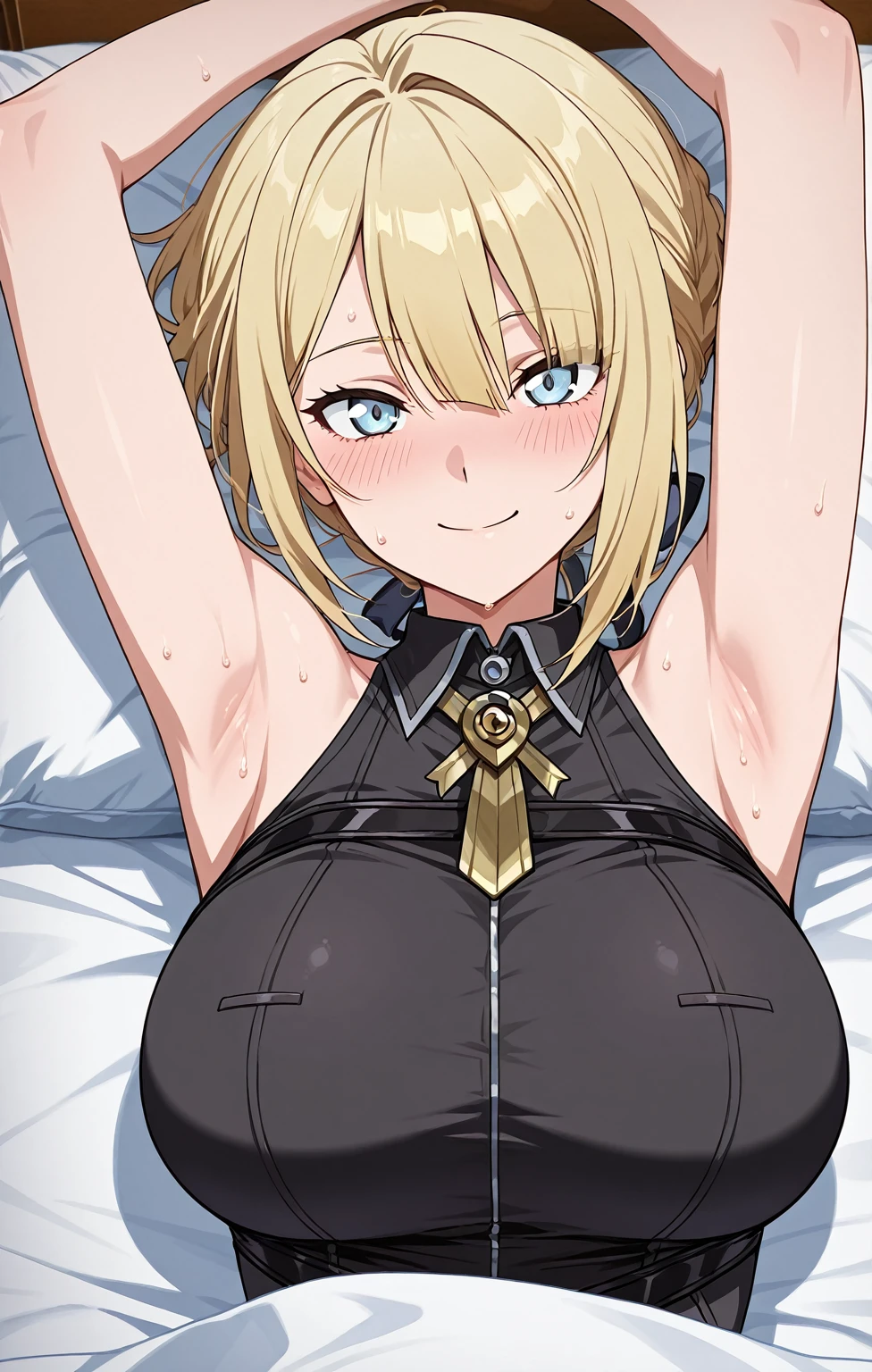 nsfw:1.2,prison,blonde,Braid,blue eyes,Big Breasts,blush,Sweat,Sloppy face,light purple leotard,Super High Leg Cut,barefoot,Face down,Lying down,Sticking out tongue,saliva,looks happy,tickle,joy,shy,tears,Ahegao:1.5,Overflowing Sex Fluids、((vagina、SEX、1Husky man))、Large penis insertion、Dynamic pose、Roll one&#39;s eyes、Nipple protrusionissionary position, spread legs:1.5, legs up:1.2))、bangs、((Lying on your back:1.5))、Hair pulling:1.2、Hair being grabbed:1.5、Saliva:1.5