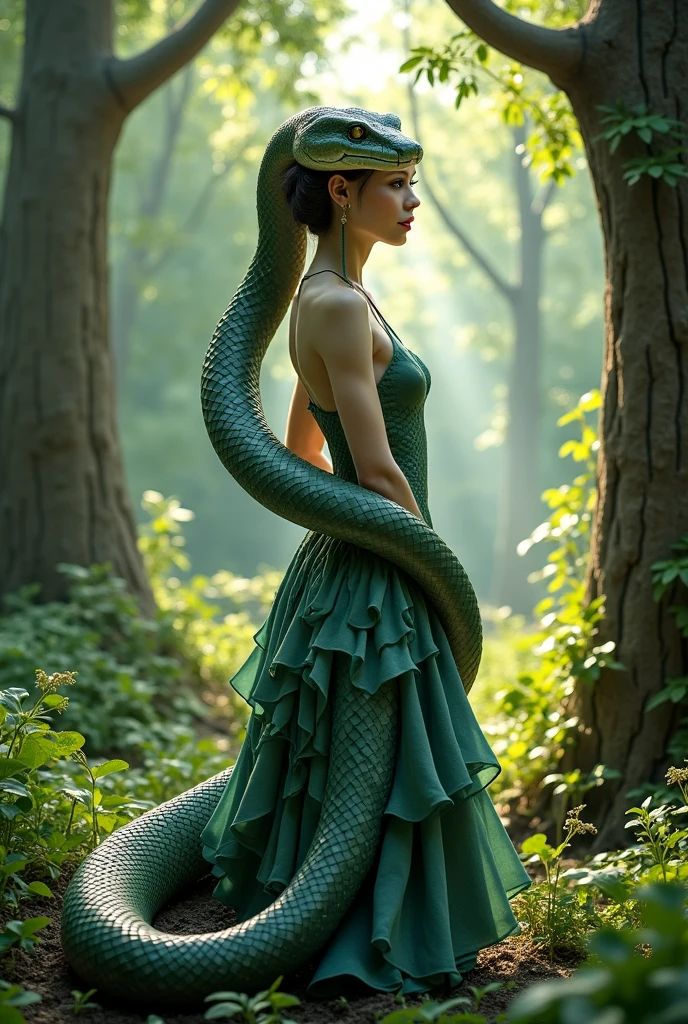 (masterpiece, best quality, extremely detailed CG unity 8k wallpaper, looking at viewer:1.35), (1boy, basilisk emperor, slender androgynous male, beautiful eyes, male crotch:1.5)