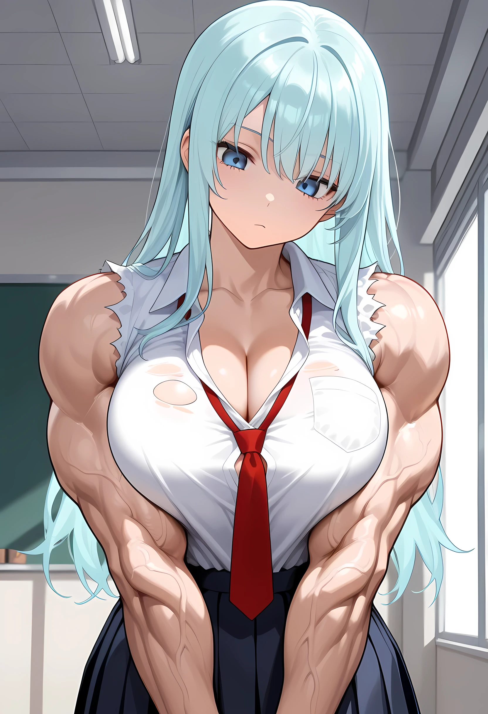 sensual,  long hair、thick thighs, 8K, 4K, highest quality, High resolution:1.2), cute anime face, noise reduction, ((shining blue eyes, gentle smile, kind eyes))、toned abdominal muscles, muscular arms, muscular legs,  young face, anime eyes, (((big breasts、Breasts that are about to burst)))、(((morrigan)))、High-leg cut leotard、Rear view、A leotard that digs into your butt、emphasize the buttocks