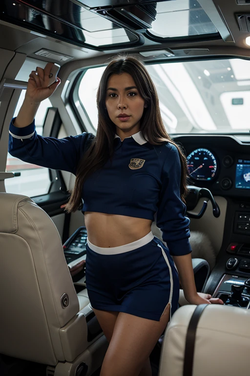 ((Best quality, 8K, tmasterpiece, sporty attire: 1.3)), (View the audience), photo-realism, Focus sharp, Alone, The Moro Islamic Liberation Front of Japan, Big breasts are beautiful,curlies, Wrinkles at the corners of the eyes, to emphasize, ((Large breasts:1.3))),,aged 40, curlies, Eyes have wrinkles, (Wearing fencing sports leather clothing:1.5)((looking at viewert))