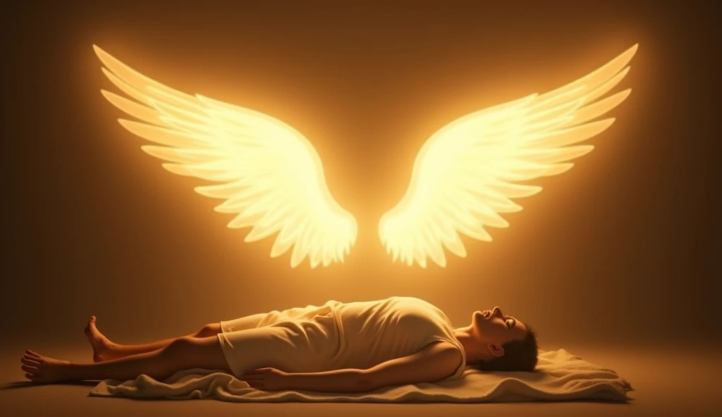 Depict AI as a guardian angel, hovering over a patient, providing real-time data and assisting healthcare professionals. This could visually interpret the supportive role of AI in patient care.