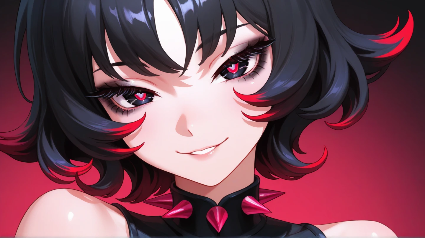 1mature woman, solo, sexy MILF, evil Femme Fatale, 35yo, A bewitching 35-year-old Japanese sexy widow, A close-up shot frames the victim's face, lit by a faint, eerie glow. The camera lingers on their lips, parted in a sly, sinister grin. The smile seems to taunt the viewer, hinting at the chaos and destruction that is about to unfold. Swirling shadows dance across the background, amplifying the sense of unease and foreboding. As the camera pans out, the victim's eyes appear, gleaming with a malevolent intensity, further heightening the tension., Shiny black hair, beautiful eyebrows, double eyelids, amber eyes, beautiful nose, beautiful nostrils, sexy lips, dark lipstick, glossy lips, masterpiece, incredibly absurd resolution, absolutely resolution, ultra high resolution, Mature Female, MILF, professional, vivid colors, ideal facial features, close-up face focus, roguish smile, (from below:1.3)