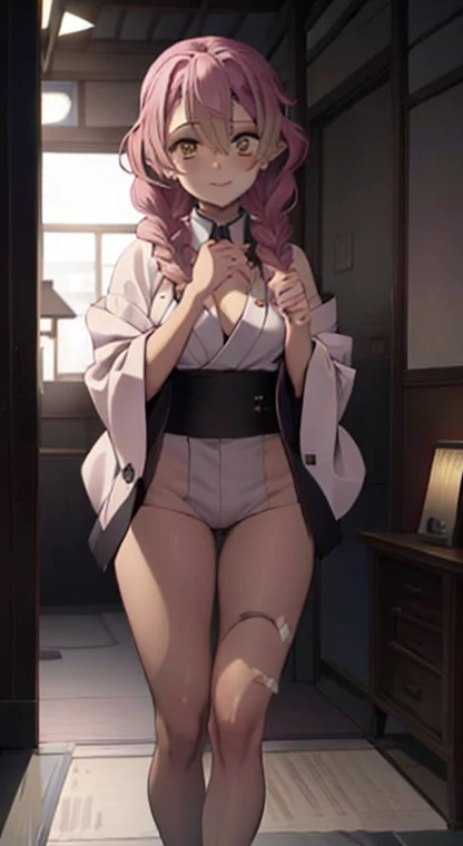 ((Masterpiece)), best quality, absurderes, ultra detailed, holographic, cowboy shot, golden ratio, leaning forward, showing cleavage, holding , super cute girl, mature girl, idol girl, super beautiful asian girl, Emilia re:zero, purple eyes, Emilia, crown braid, x hair ornament, flower hair ornament, white hair, very long hair, medium breasts, high ponytail, nice and sexy body, slim body, perfect body, an anime printed super tight off shoulder long sleeve crop top, a super aesthetic transparent mini jacket, beautiful hair ornament, lavender jordan tennis, being photographed in a mall shop,( undressing, showing lavender panties, showing thong: 1.5)
