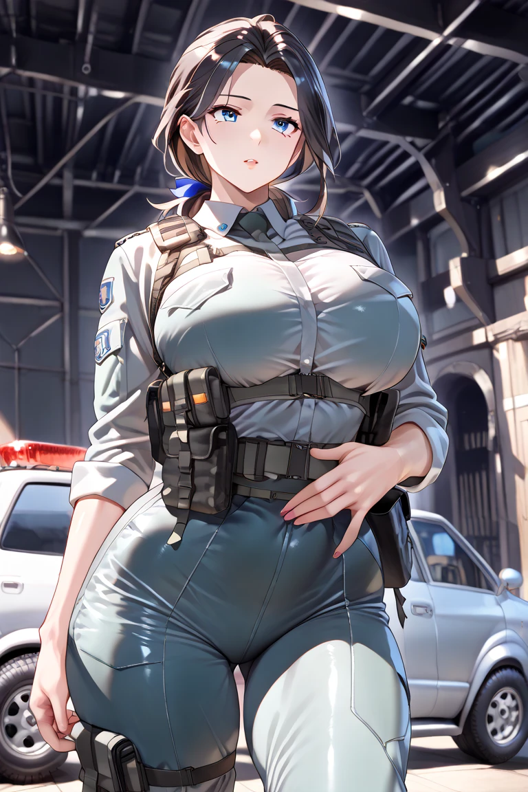 Slime girl, (slime), Slime hair Double buns hair style, Pumpkin Orange, weapon belt, Masterpiece, Best Quality, gigantic breasts, slime girl, slime girl, purple hair, lavender hair, yellow clothes, weapon belt around waistline, rifle, long rifle, AR-15 Rifle, assault rifle, exposed yellow bra, yellow clothing, wearing yellow clothing, fully body view, tight yellow dress, Rifle in hand, mature woman, gorgeous, perverted, sexy, yellow dress, exposed chest, exposed bra, exposed breast, black boots/heels, gold bracelets around wrist, holding rifle, aiming with rifle, tactical stance, tactical gear, sweaty body, long legs, tall woman, lustful yellow eyes, yellow lingerie 
