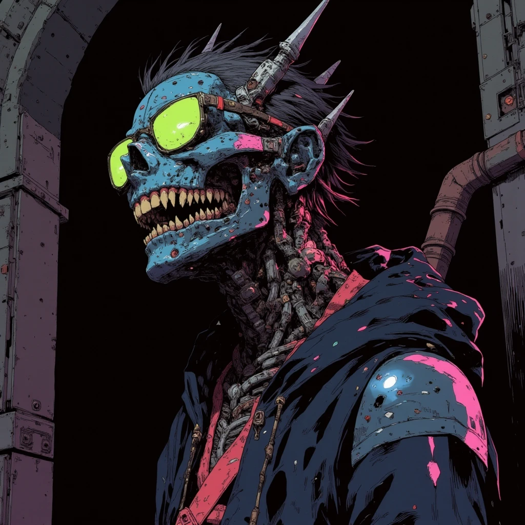 synthwave, retrowave, horrorcore, zombiecore nightmare --auto --s2