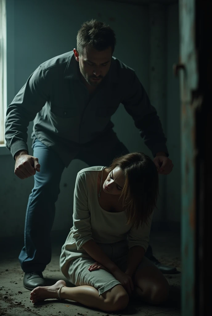 Woman being beaten by man