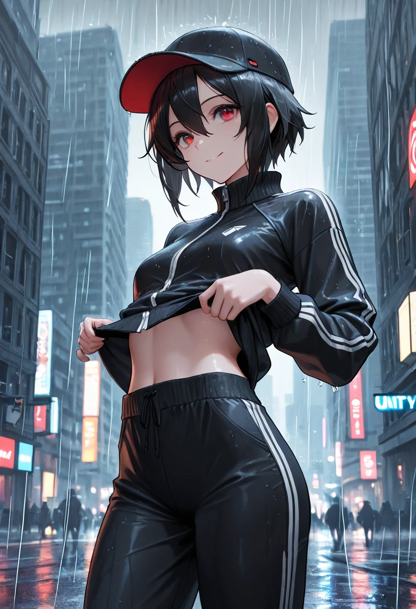 corpo bonito, rosto bonito, 3 garotas juntas, garota mais velha, cabelo VERMELHO claro, olhos, Neck strap, ombros, MOLETOM, legging pants, peito grande, barriga, cintura fina, pernas grossas, coxa grossas, random background scenario, olhando para telespectador