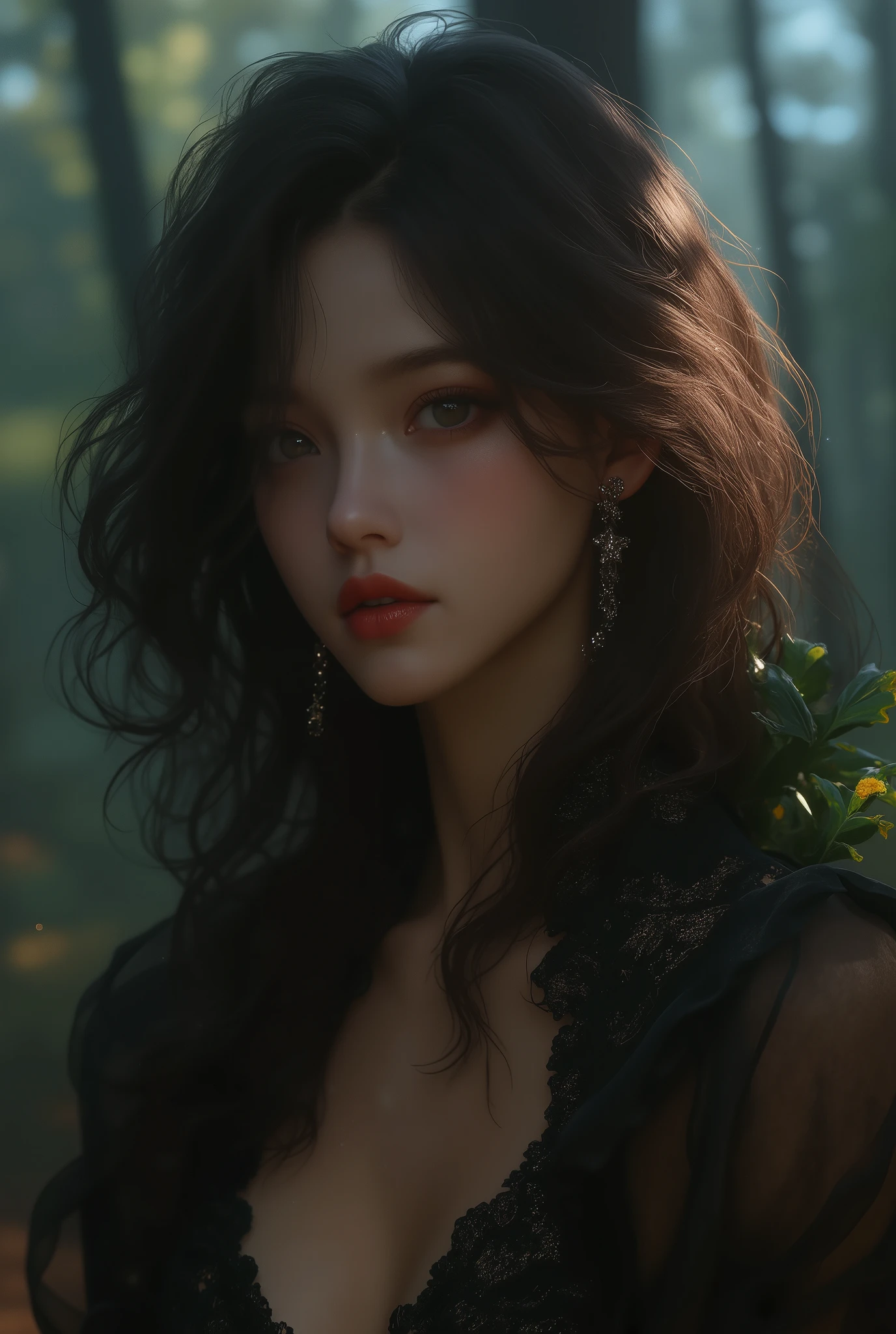 (masterpiece:1.4),, (best quality:1.4),, ultra-high res,, 8K, CG,, (extremely delicate and beautiful:1.2),, , upper body,, from side,, looking at viewer,, , 1girl,, solo,, fashi-girl,, mature girl,, , cute, sweet,, , in the wheat field,, blurry background,, , long brown hair,, ponytail hair,, , brown eyes,, closed mouth,, red lips,, , face brushed by the wind,, , white dress,, medium breasts,