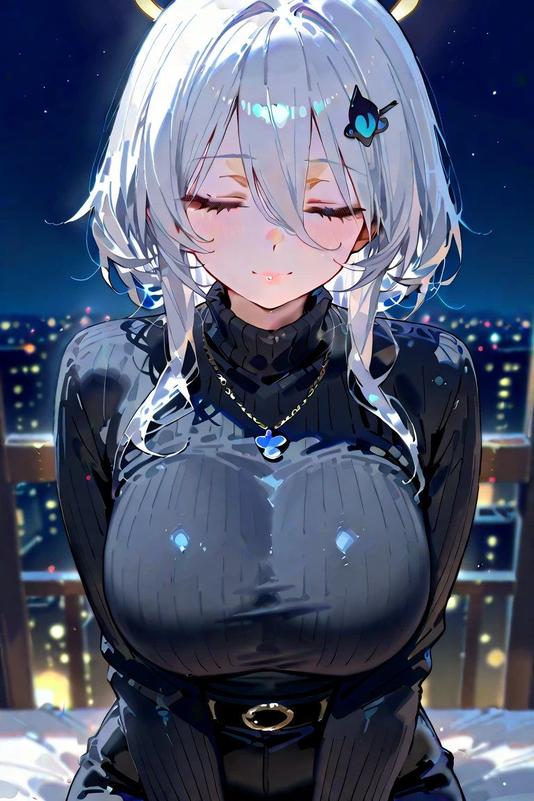 the same,
Depicts only one woman,
Silver Hair,Wet hair texture,Water dripping from hair,
(Short Hair.05),Ashime,straight,
((Black Rose))Hair Accessories,Purple Necklace,
Natural skin texture,Big boobs,Narrow waist,Bring both arms together,
(((Black)))One-piece dress,scarf,White transparent jacket,
Golden crown,sunglasses,
Neuschwanstein Castle,Germany,
11:30 PM,wood々,darkness,Starry Sky,moonlight,constellation,shooting star,
Seaside in the background,sitting on the beach,
Slightly larger breasts,expression(Puzzled),Hall々and attitude,Closed Mouth,Closed Eyes,
blush,True Face,Broken posture,
Natural depiction,
Beautiful depiction,
Shiny eyes,
Healthy Body,
Natural hairstyle,
Natural body contours,
Natural facial contours,
(Five fingers)A clear depiction of,Symmetrical fingers,
Two arms,Two legs,
Sharp eyelid depiction,
Keep the subject in the center,Expand the upper body,
Beautiful image quality,
Delicate shades,
4K,Very detailed,
Delicate light adjustment,
Delicate contour drawing,