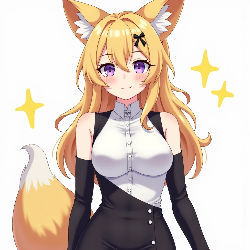 best quality, masterpiece, high resolution, CG, 1 Girl, Animal ears, Tail, Fox ears, Solitary, fox Tail, Large Breasts, High Leg Raise, Blonde hair, multiple Tails, large breasts, Heart, Long hair, Hands on Hips, cleveage, black High Leg Raise, Looking at the audience, Bare shoulders, Facial Tagging, skirt,, nail, underwear, Alternative clothing, Fox Girl, light, frank, photo, high resolution, 4K, 8k, Bokeh, Upper Body