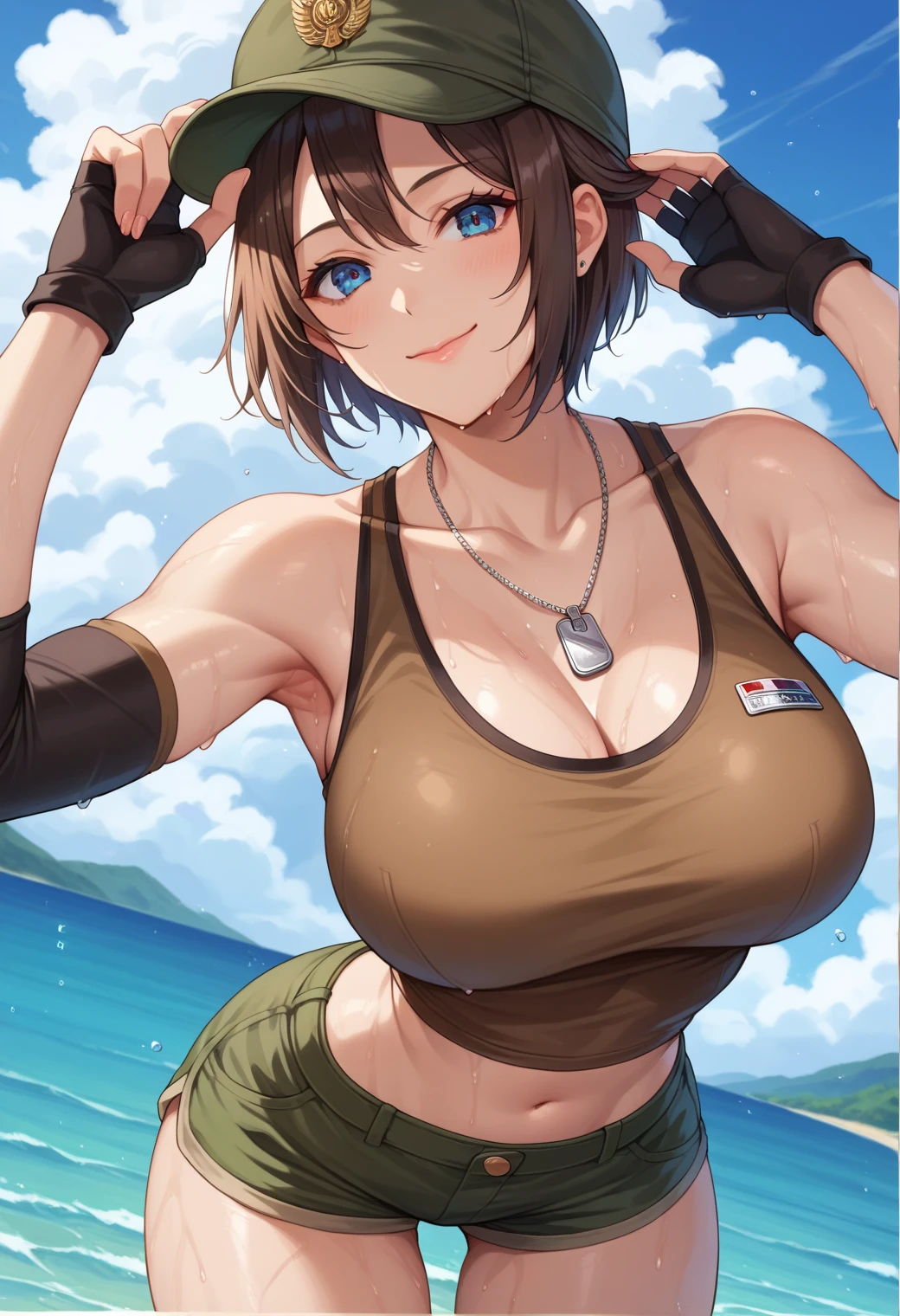 Special Forces Girls,during war,Grinning face,Topless,belly button