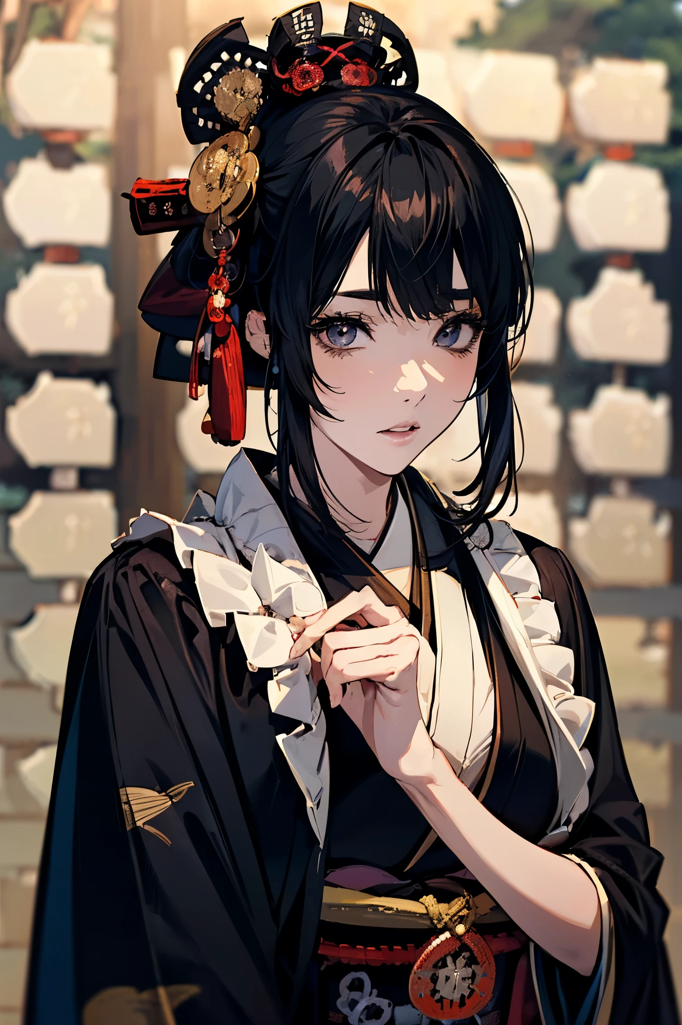 (masterpiece:1.5),beautiful hair,Beautiful Eyes,beautiful lips,Beautiful slender body,Big Breasts,cleavage,(Konno Anna:1.2),(Riho Yoshioka:1.1),(random expression:1.3),(Riverside:1.4),bust illustration from the front ,((((the most beautiful woman in the world:1.7)))),(((( kimono,jacket,Taisho Romance:1.5)))),((19-year-old single woman holding a fish in her hand:1.1)),(accurately depicted anatomically correct hands:1.1)black hair,long lashes,Three-dimensional, jewel-like eyes,Very delicate and beautiful CG,2. 5D illustration, Anatomically Accurate Bodies, (very precise illustration:1.1),(Outdoors:1.4), (wallpaper:1.4),8k