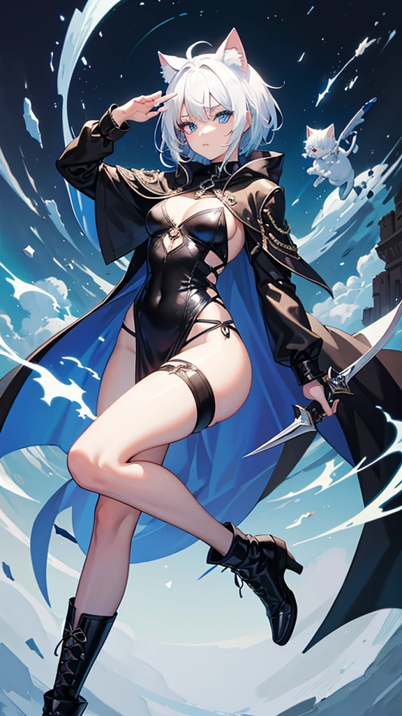 kcccc style, shiny skin, mature female, full body, age28, ((big Brest)), black hair, shoulder length hair, part the front hair in the center, yellow eyes, black Bunny girl, red high heels, wide hip