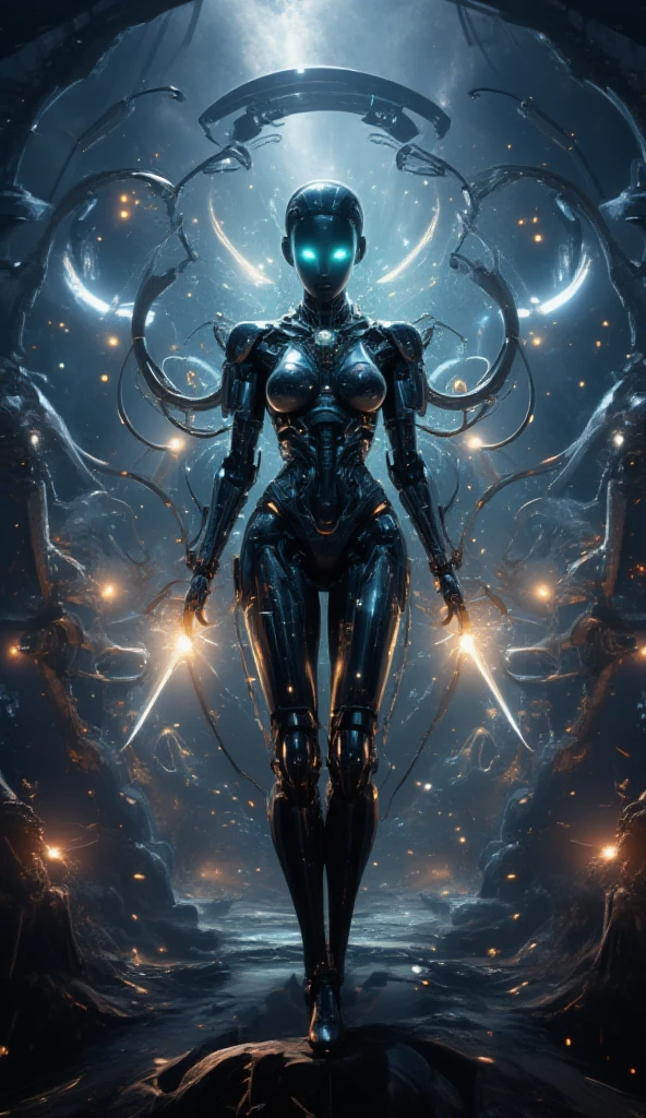 best quality,4k,8k,highres,masterpiece:1.2,ultra-detailed,realistic:1.37,HDR,UHD,studio lighting,ultra-fine painting,sharp focus,physically-based rendering,extreme detail description,professional,art nouveau,tarot card style, 2characters, dynamic angle, female alien,(creatures from outer space),(GirlfriendMix2:1),((A humanoid female alien is emerging crawling out from inside a cocoon:1.5)), ((her lower body is still inside the cocoon:1.5)), evolution, (the alien body fluids nurture the surroundings), fractalized, futuristic alien, (wearing a glass exoskeleton),biological exoskeleton,alien flora,(surreal sci-fi background with bioluminescent fungi),vivid colors,earthen and pale red hues,trending on cgsociety,landscape,(horror),Yoshitaka Amano style,sci-fi,concept artists,bright and vibrant colors,dreamy lighting